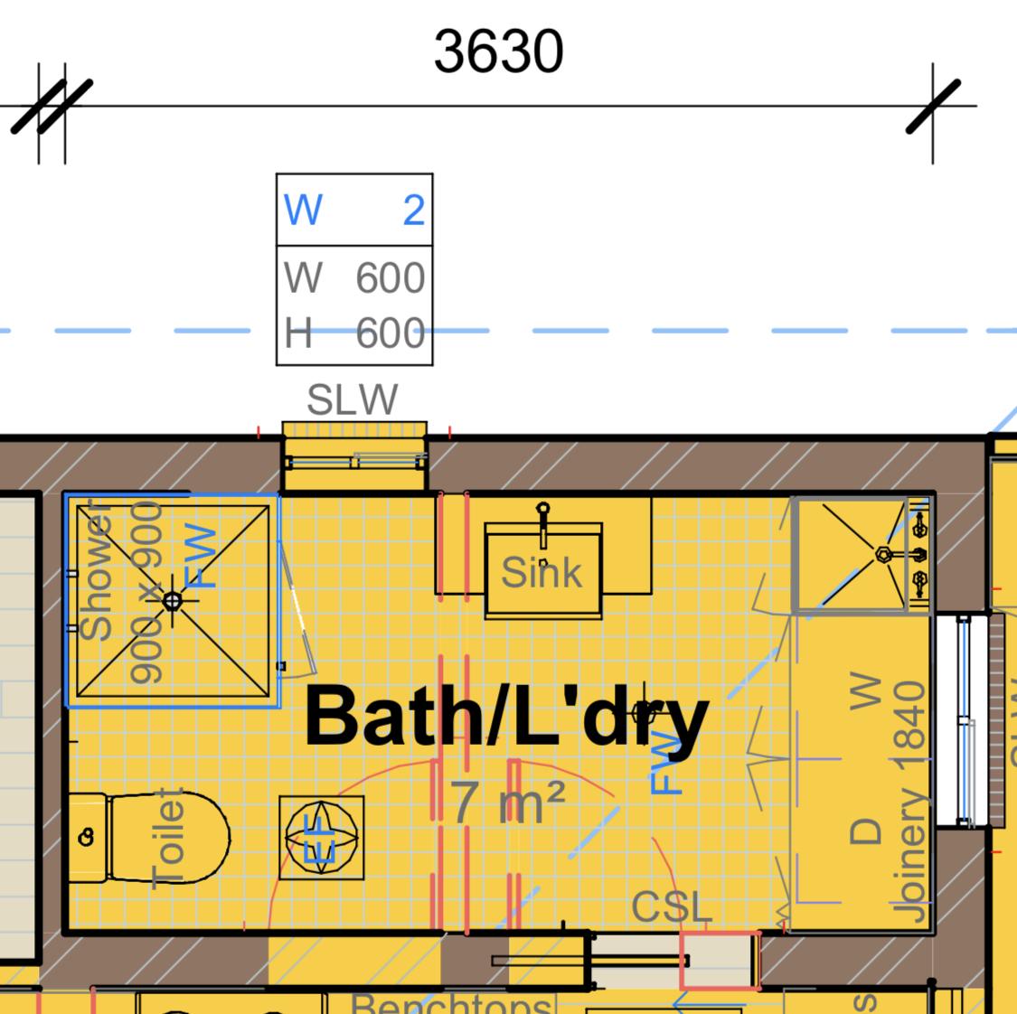 New laundry/bathroom layout