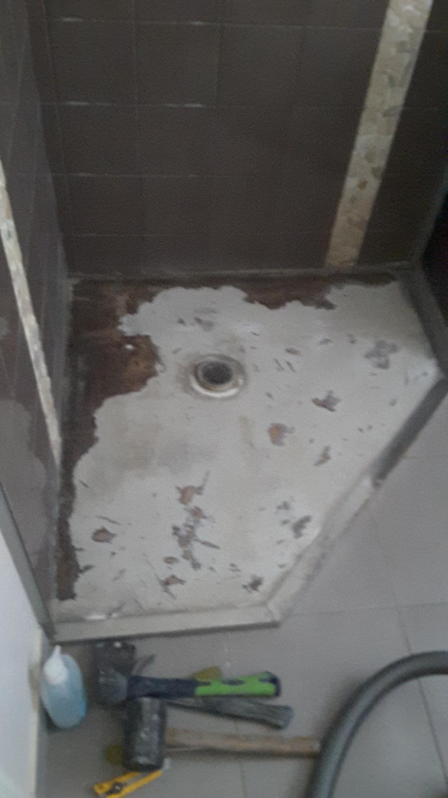 Shower leak floor rebuild