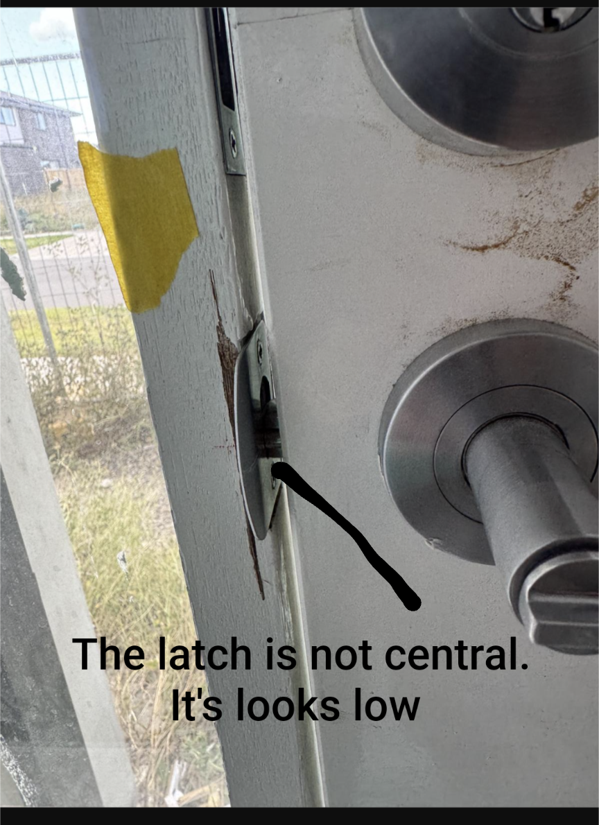 Latch too far from the frame to grab