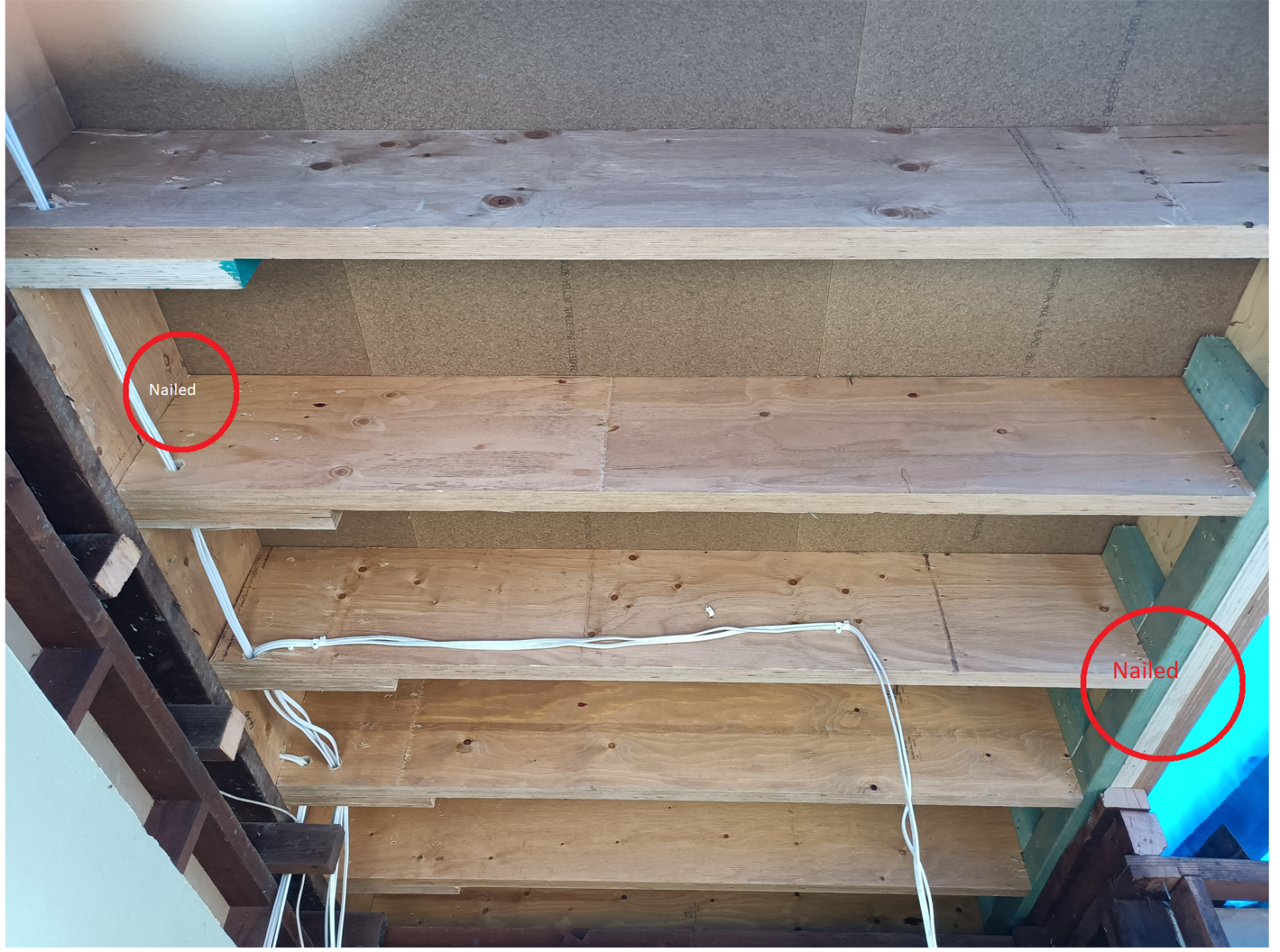 Reno Concern - Only Nails to connect floor joists to beam