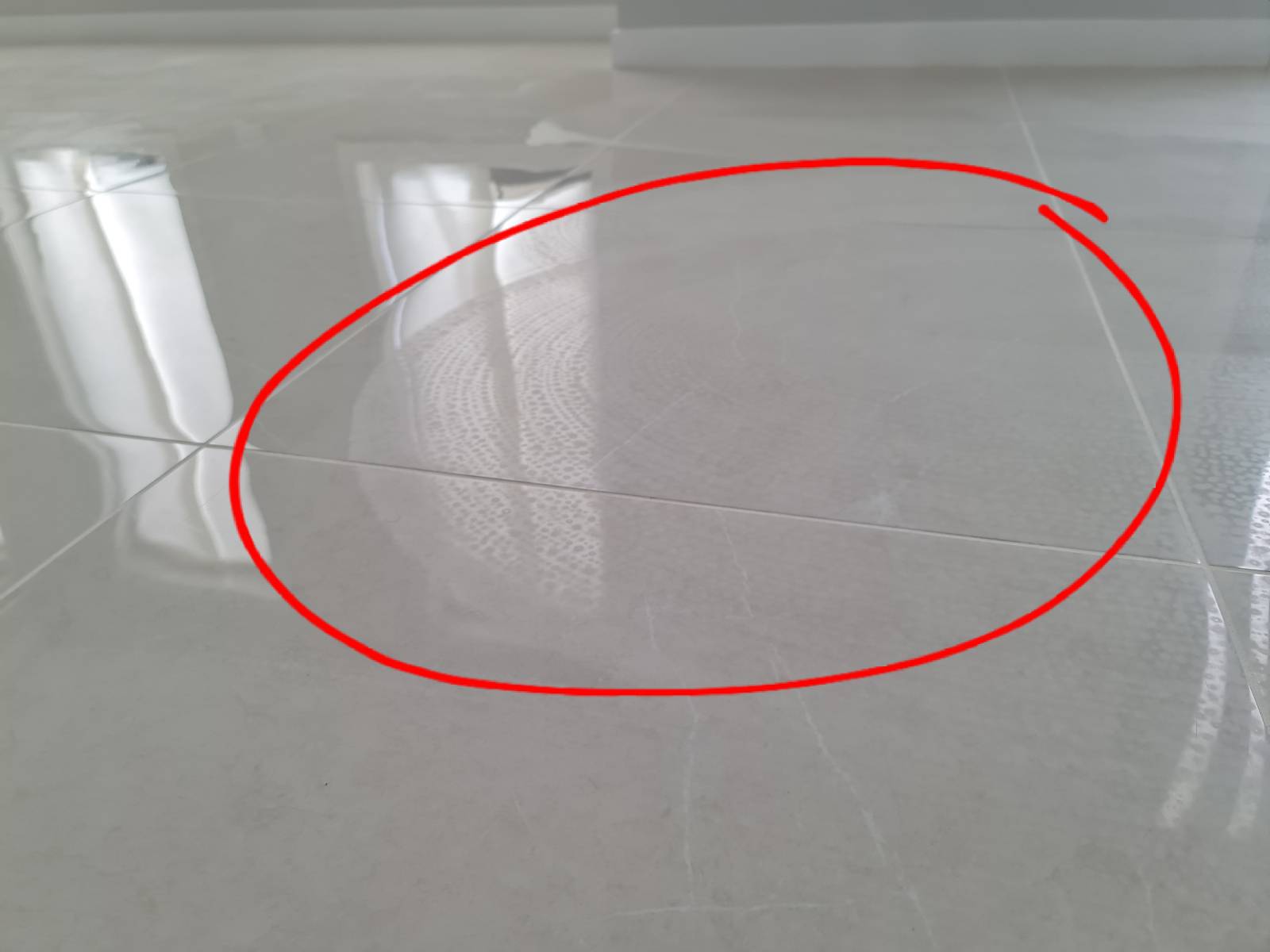 Newly laid gloss tiles that lost its shine