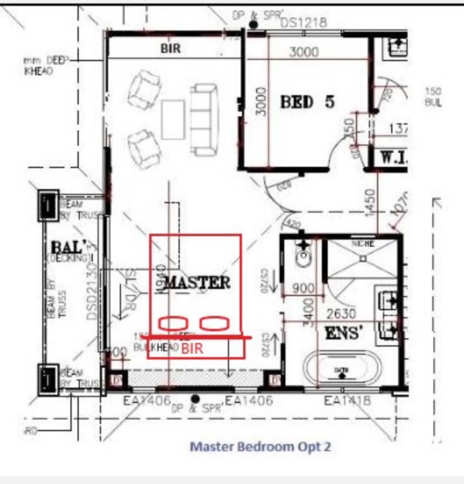 View: Master bedroom layout